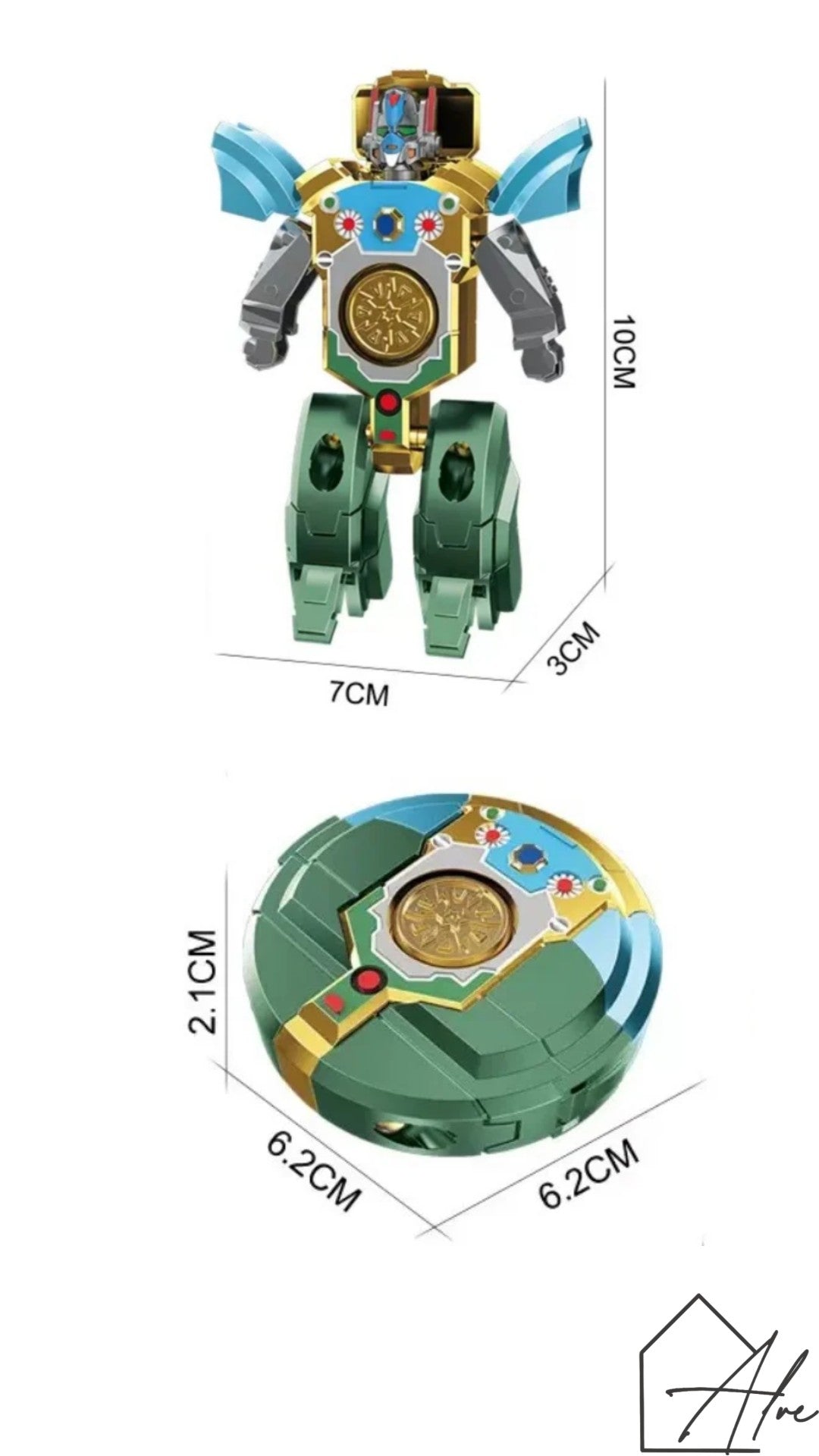 Silver fidget spinner robot – 2-in-1 transformable desk toy ages 4+
