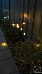 Solar firefly garden lights close-up – flexible LED stake design