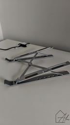 Lightweight aluminium laptop stand – side view showing slim profile