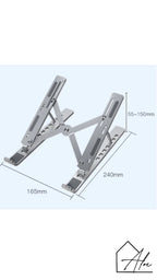 Laptop stand for remote work – silver aluminium compact design