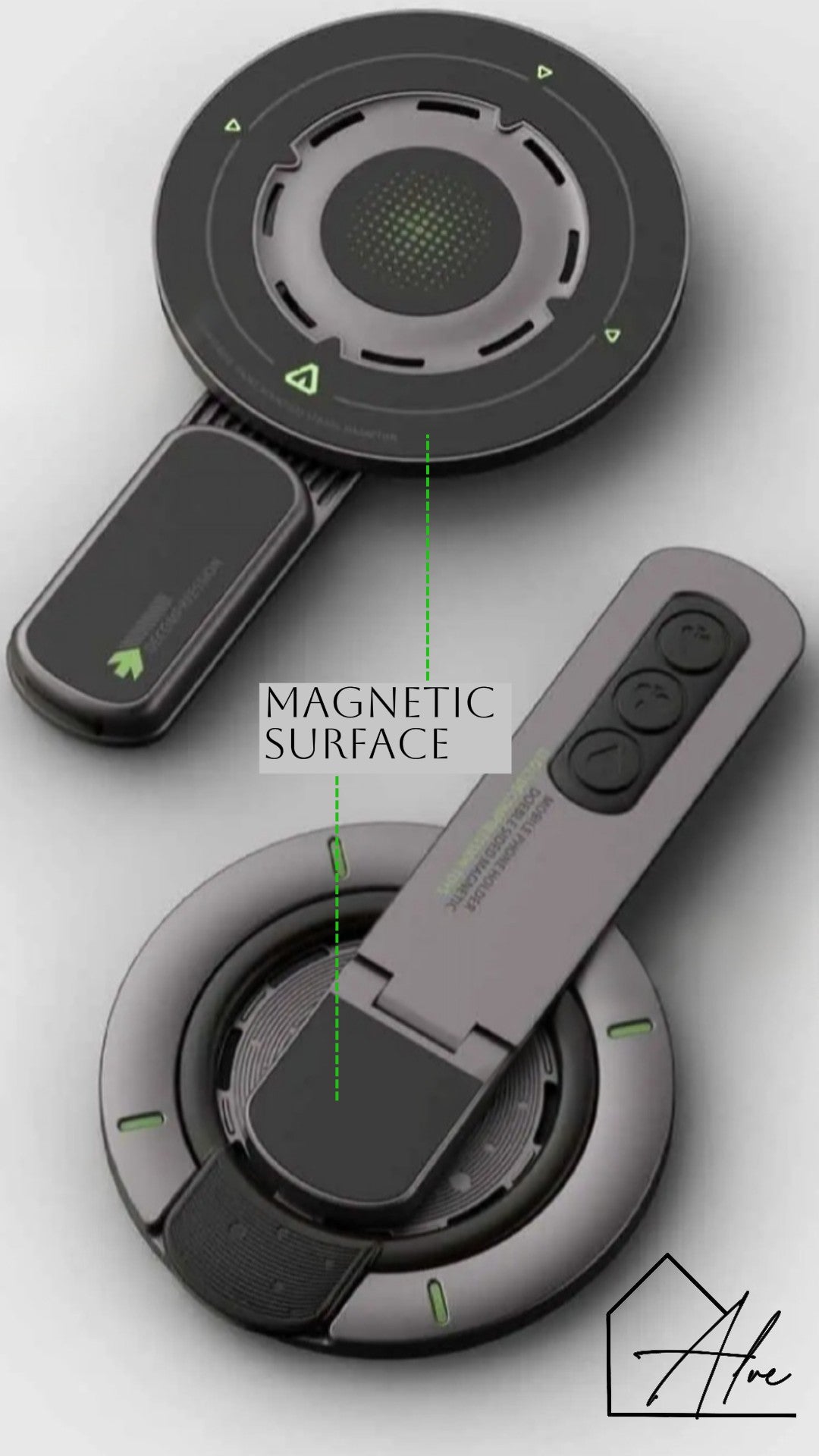 White MagSafe magnetic phone stand – compatible with iPhone and Android