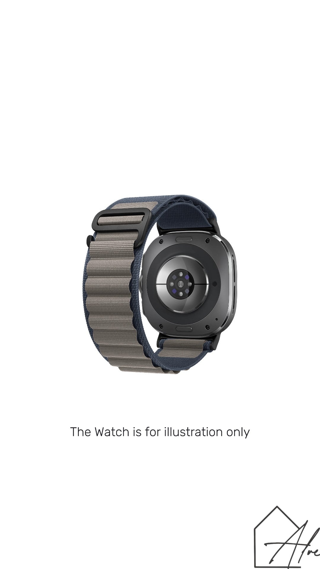 Gray blue nylon strap for Samsung Galaxy Watch Ultra – breathable