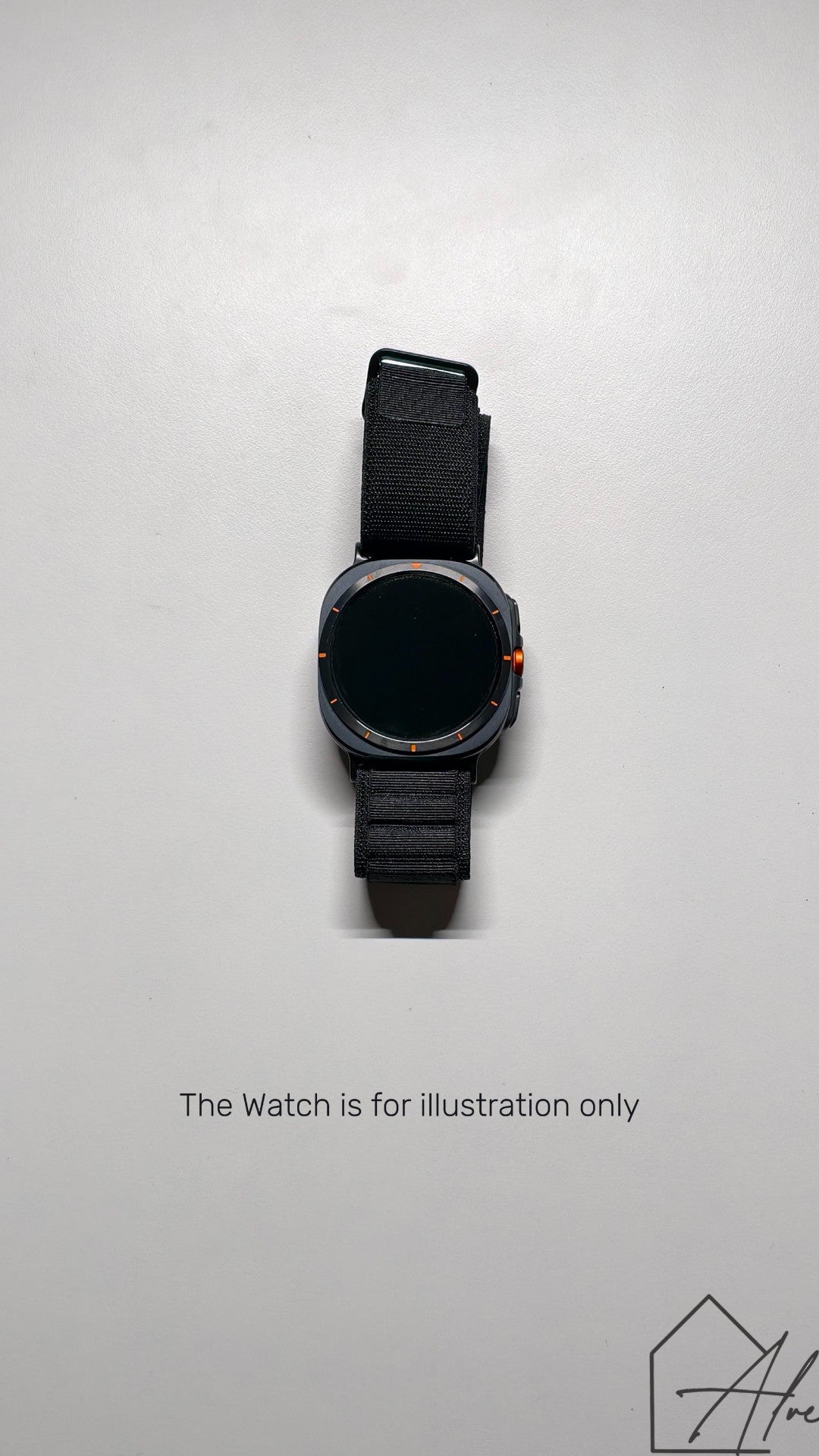 Black nylon band for Samsung Ultra Watch – adjustable breathable strap