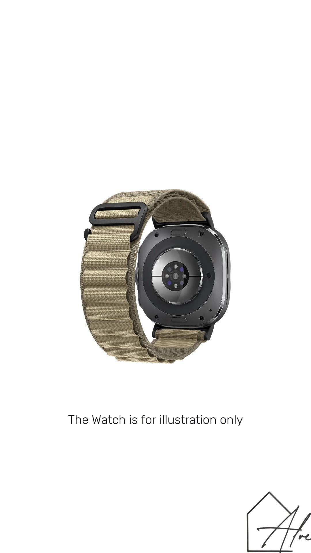 Olive nylon band for Samsung Galaxy Watch Ultra 2024 – breathable