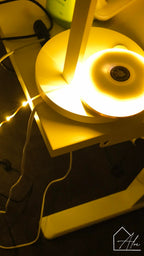 Retractable LED string light in use – waterproof outdoor portable light