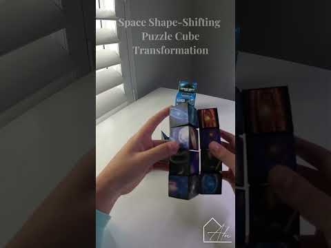 Space puzzle cube hands-on demo showing the cube from different angles