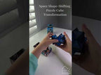 Space puzzle cube transforming from cube shape into a 3D star