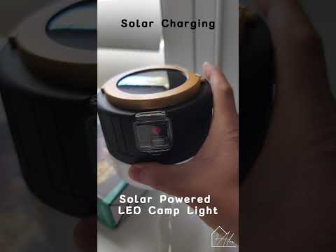 Solar Powered LED camp light - solar charging video