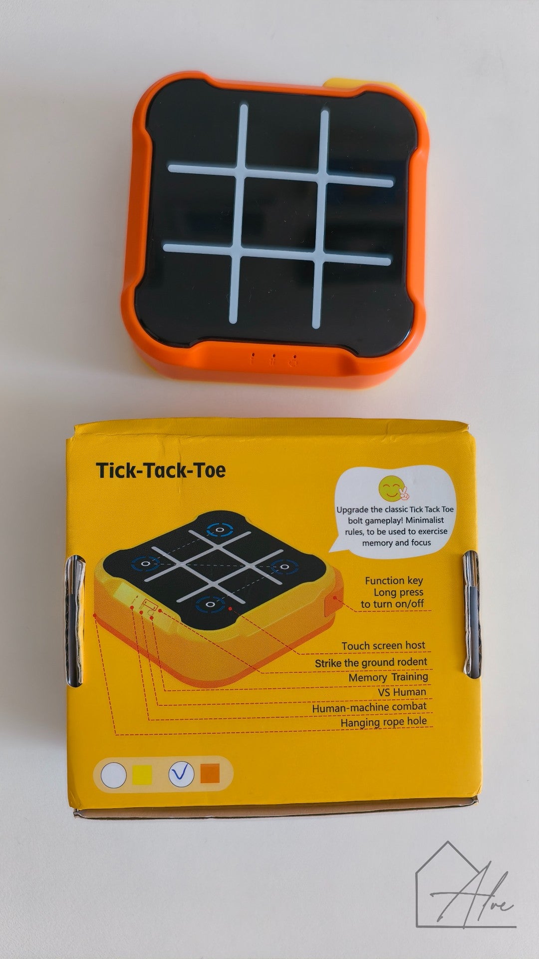 Orange Electronic Tic-Tac-Toe game – brain training memory toy kids 7+