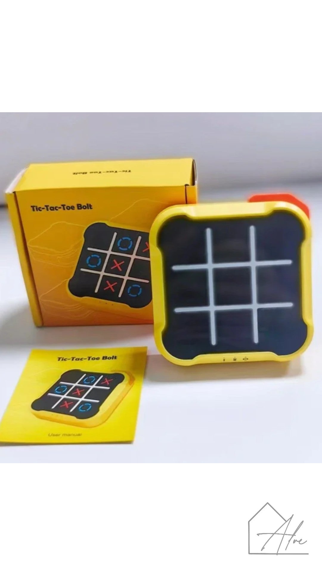 Yellow Electronic Tic-Tac-Toe game – memory brain training ages 7+